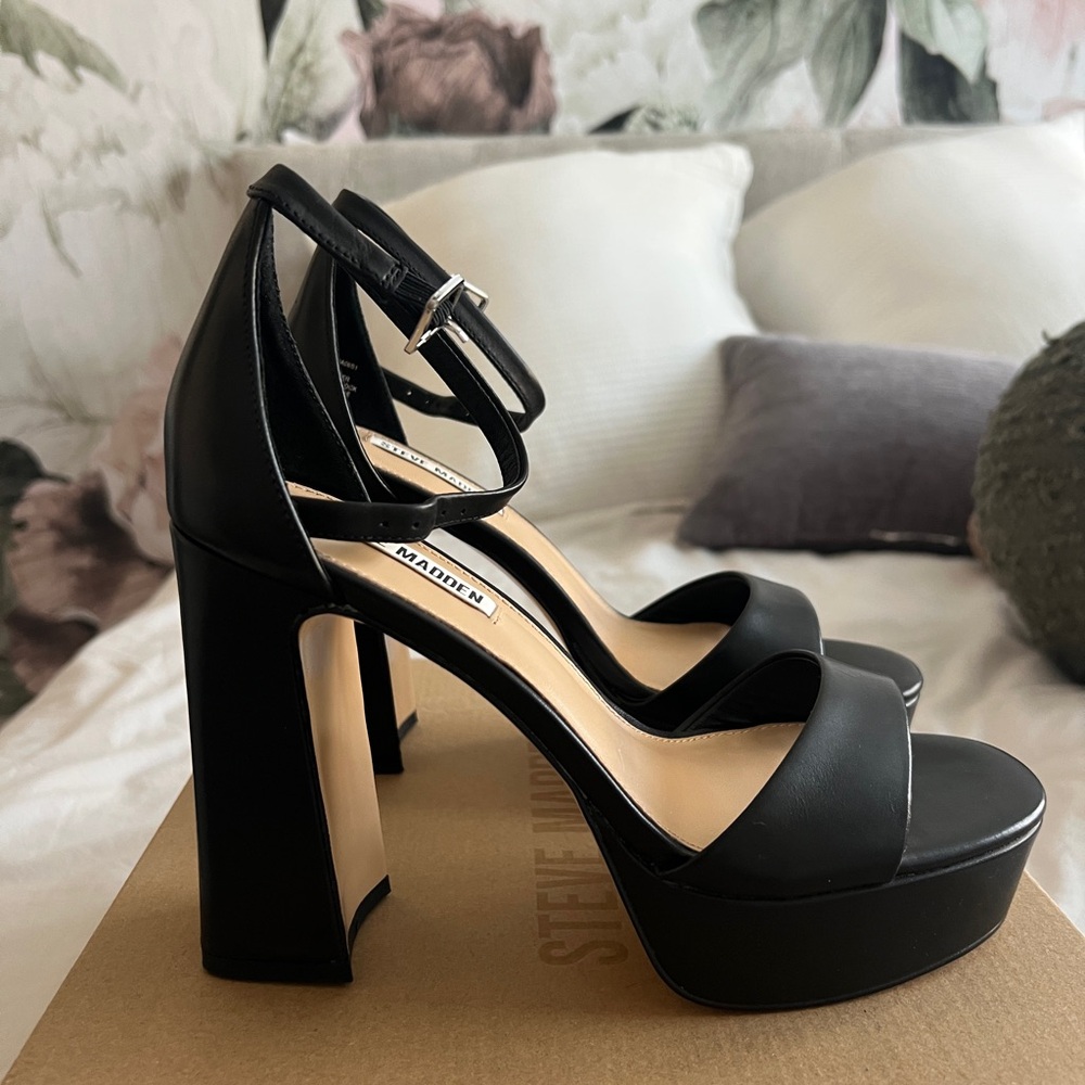 Steve Madden Black Platform Heels